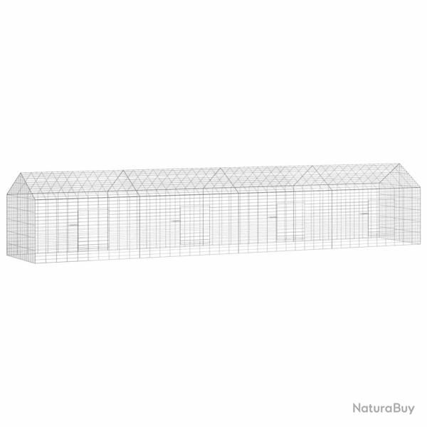 Cage pour lapins Argent 400 x 78 x 78 cm Acier galvanis�