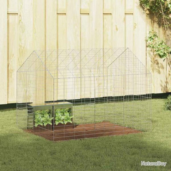 Cage pour lapins Argent 100 x 78 x 78 cm Acier galvanis�