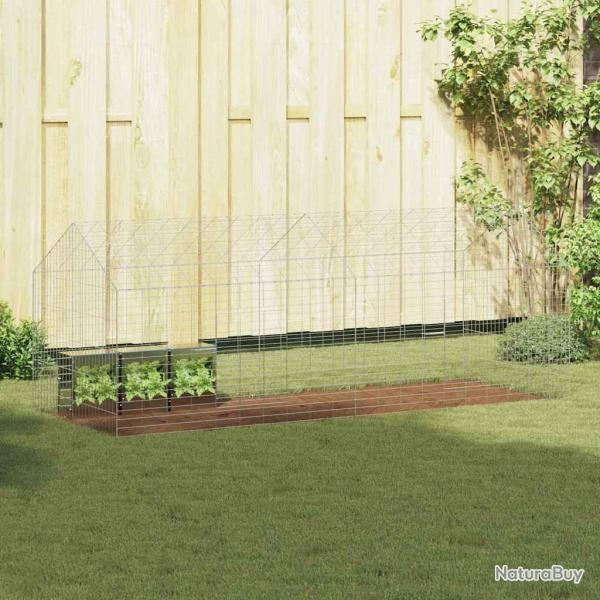 Cage pour lapins Argent 200 x 78 x 78 cm Acier galvanis�