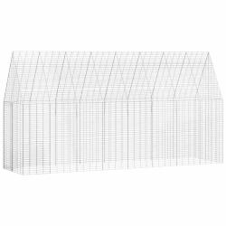 Cage pour lapins Argent&eacute; 400 x 100 x 210 cm Acier galvanis&eacute;