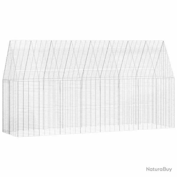 Cage pour lapins Argent� 400 x 100 x 210 cm Acier galvanis�