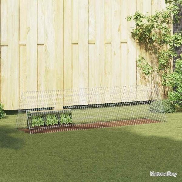 Cage pour lapins Argent 215 x 55 x 55 cm Acier galvanis�