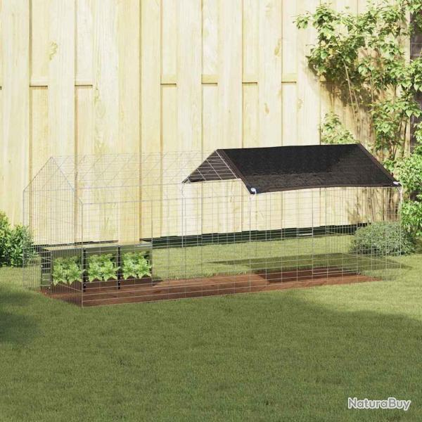 Cage pour lapins Argent 200 x 78 x 78 cm Acier galvanis�