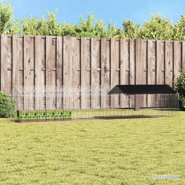 Cage pour lapins Argent 400 x 78 x 78 cm Acier galvanis�