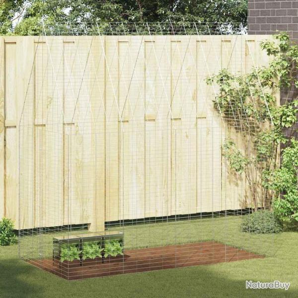 Cage pour lapins Argent� 200 x 100 x 210 cm Acier galvanis�