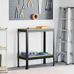 Atelier Noir 81 x 41 x 91 cm Bois d'ing&eacute;nierie et m&eacute;tal