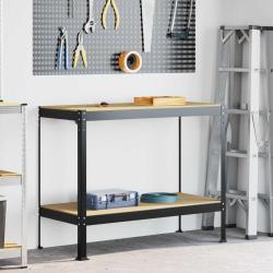 Atelier Noir 115 x 55 x 91 cm Bois d'ing&eacute;nierie et m&eacute;tal