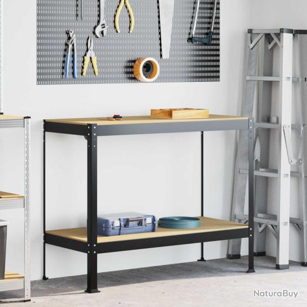 Atelier Noir 115 x 55 x 91 cm Bois d'ing�nierie et m�tal