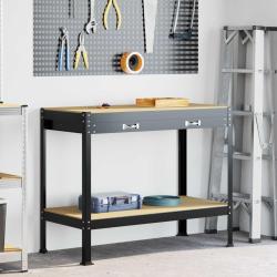 Atelier Noir 114 x 54 x 91 cm Bois d'ing&eacute;nierie et m&eacute;tal