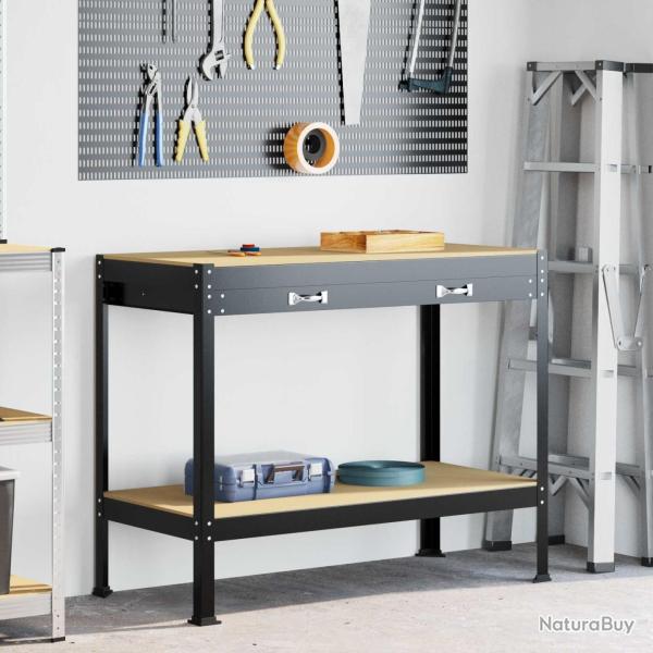 Atelier Noir 114 x 54 x 91 cm Bois d'ing�nierie et m�tal