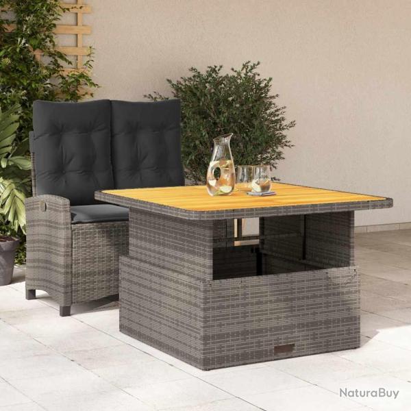 Ensemble � manger de jardin et coussins 2 pcs gris rotin