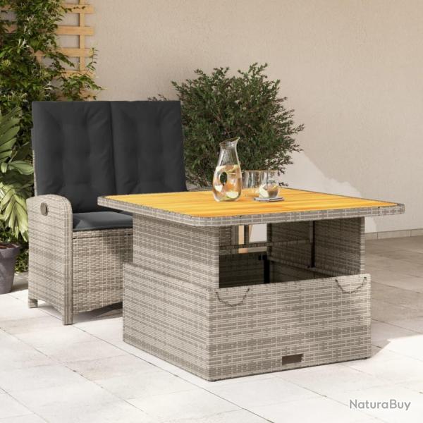Ensemble � manger de jardin et coussins 2 pcs gris rotin