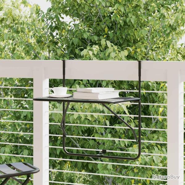 Table de balcon Noir 60x40 cm Acier