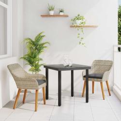 Ensemble de salle &agrave; manger pour jardin 3 pcs Gris clair