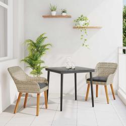 Ensemble de salle &agrave; manger pour jardin 3 pcs Gris clair