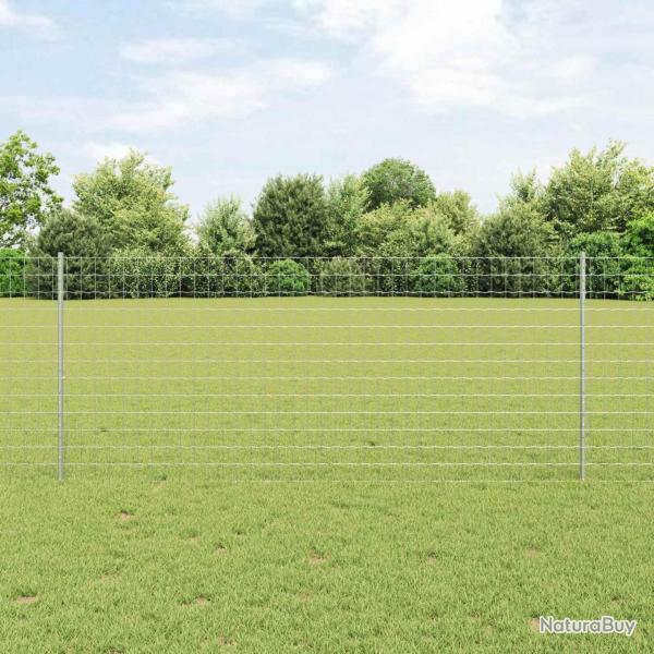 Cl�ture avec poteau Argent� 1 x 10 m Acier