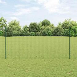 Cl&ocirc;ture avec poteau Vert 1,6 x 10 m Acier et PVC