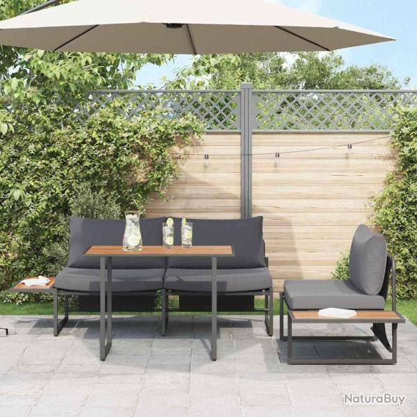 Ensemble de salle � manger pour jardin 3 pcs Anthracite Acier