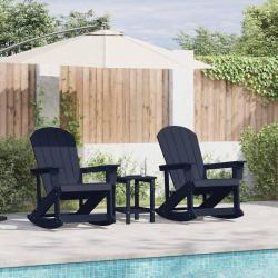 Ensemble de salon de jardin 3 pcs Bleu marine HDPE