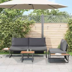 Ensemble de salle &agrave; manger pour jardin 3 pcs Anthracite Acier
