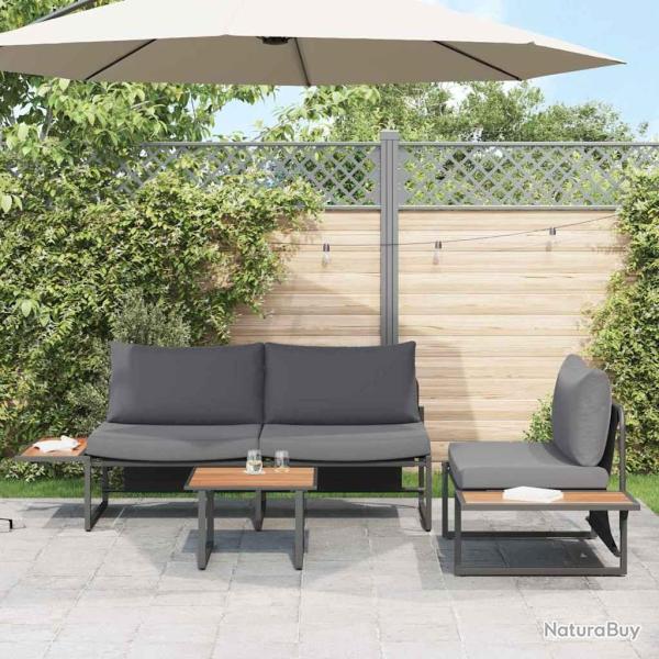 Ensemble de salle � manger pour jardin 3 pcs Anthracite Acier