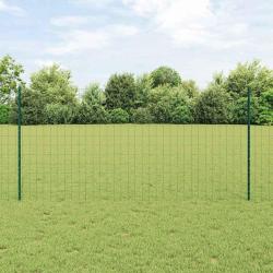 Cl&ocirc;ture avec poteau Vert 1,2 x 25 m Acier et PVC