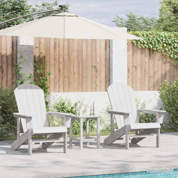Chaise de jardin 3 pcs Blanc Poly�thyl�ne