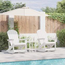 Chaises Ber&ccedil;antes Adirondack 2 pcs Blanc HDPE