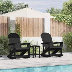 Chaises Ber&ccedil;antes Adirondack 2 pcs Noir HDPE