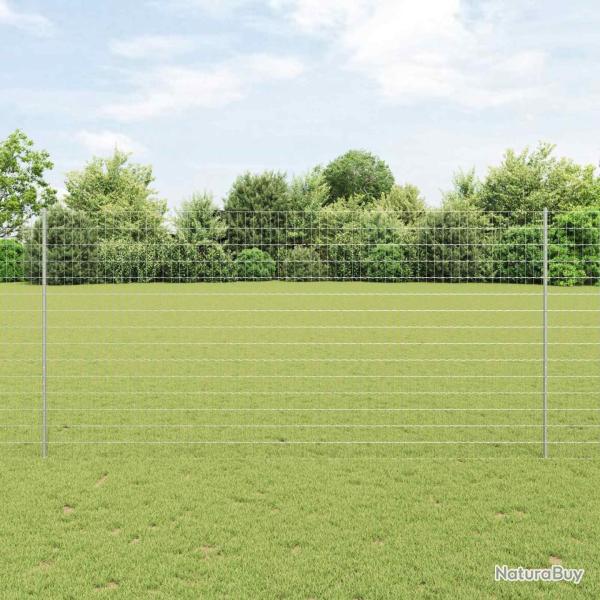 Cl�ture avec poteau Argent� 1,6 x 10 m Acier
