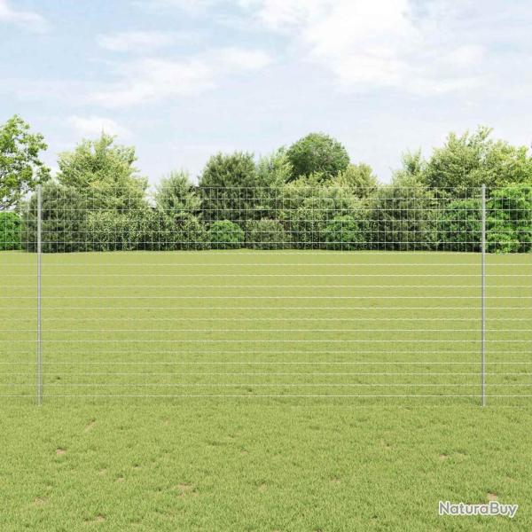 Cl�ture avec poteau Argent� 1,6 x 10 m Acier