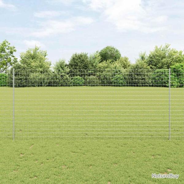 Cl�ture avec poteau Argent� 1,4 x 10 m Acier
