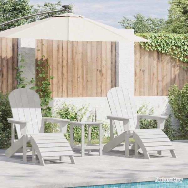 Chaise de jardin 3 pcs Blanc Poly�thyl�ne