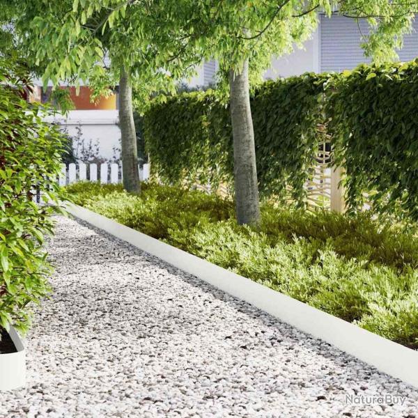 Bordure de Pelouse 50 pcs Blanc 100 x 0.05 x 20 cm