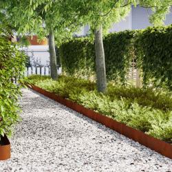 Bordure de Pelouse 50 pcs Marron 100 x 0.05 x 20 cm
