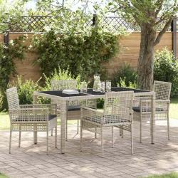 Ensemble de salle &agrave; manger pour jardin 5 pcs Gris clair