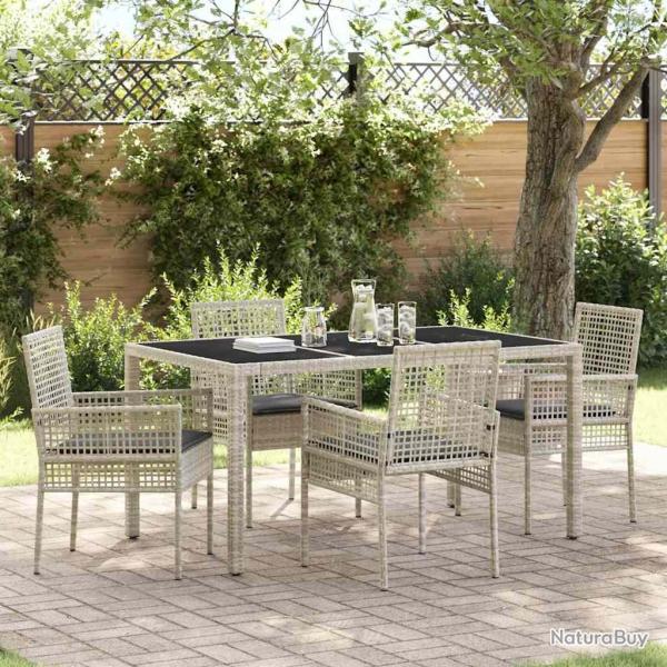 Ensemble de salle � manger pour jardin 5 pcs Gris clair