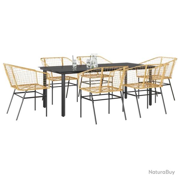 Ensemble � manger jardin 7pcs marron rpoly otin verre