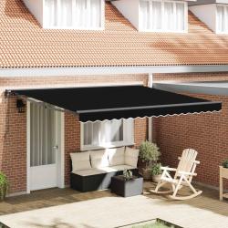 Cadre d'auvent Noir 400 &times; 300 cm Polyester avec rev&ecirc;tement PU