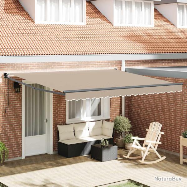 Auvent R�tractable Beige 400 � 300 cm Polyester et Aluminium