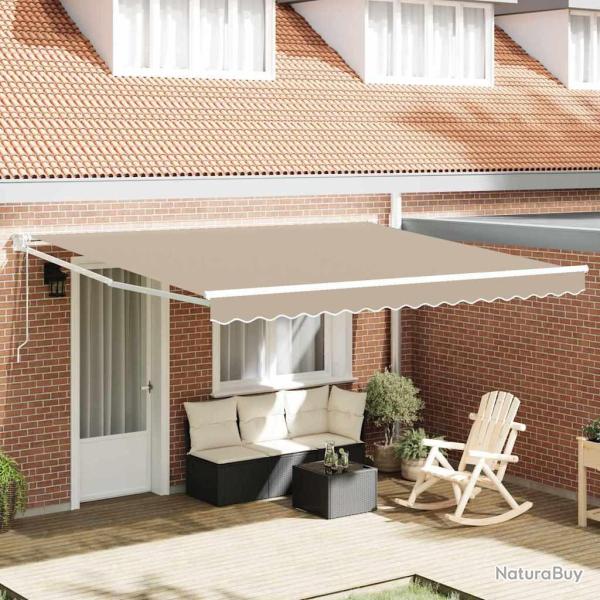 Auvent R�tractable Beige 400 � 300 cm Polyester et Aluminium