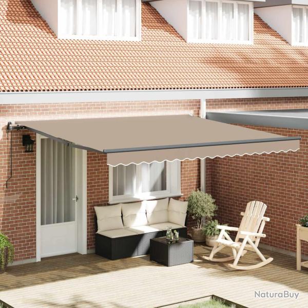 Auvent R�tractable Beige 400 � 300 cm Tissu et Aluminium