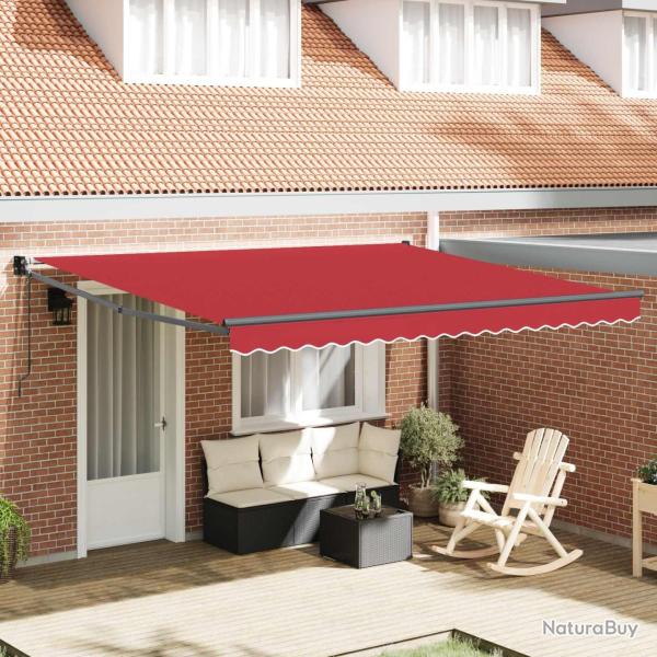 Auvent R�tractable Rouge 400 � 300 cm Polyester et Aluminium