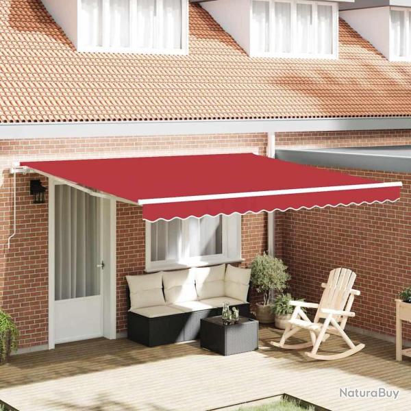 Auvent R�tractable Rouge 400 � 300 cm Polyester et Aluminium