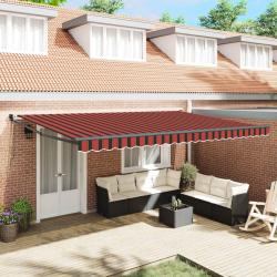 Auvent Orange et marron 500 x 300 x 165 cm Polyester et m&eacute;tal