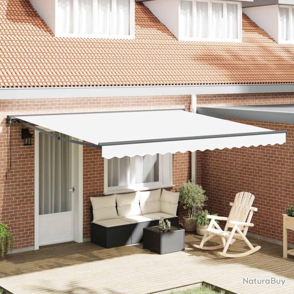 Cadre d'auvent Blanc 400 � 300 cm Polyester avec rev�tement PU