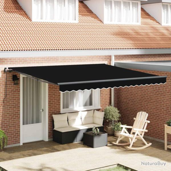 Auvent R�tractable Noir 400 � 350 cm Polyester et Acier