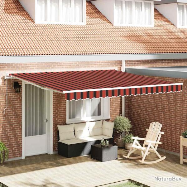 Auvent r�tractable �lectrique orange et marron 400 � 350 cm