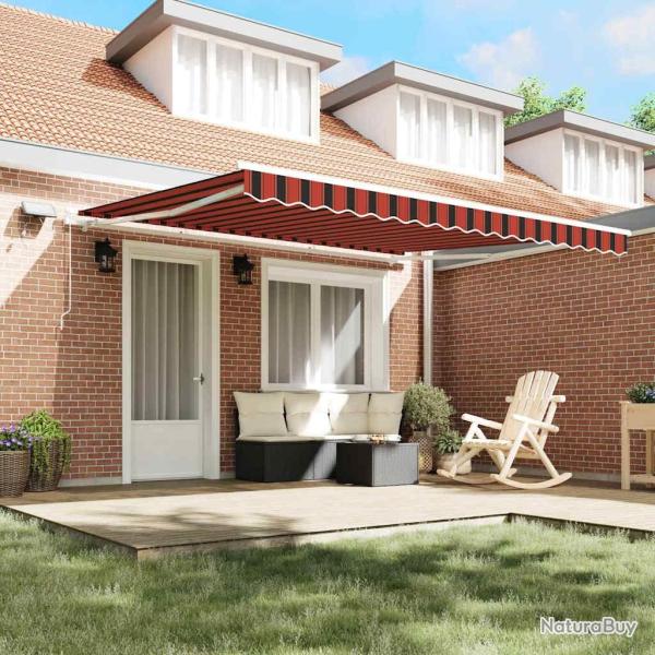 Auvent R�tractable orange et marron 400 � 300 cm Tissu et acier