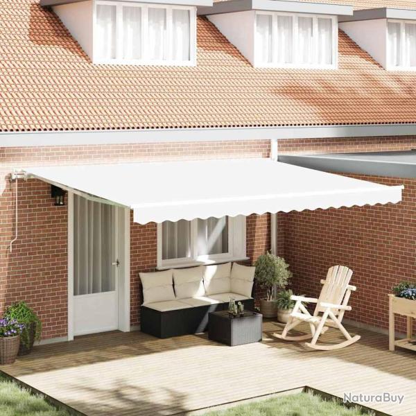 Auvent r�tractable �lectrique Blanc 450 � 300 cm